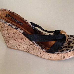 Tillys Groove X Strap Cork Wedge "Alexis"